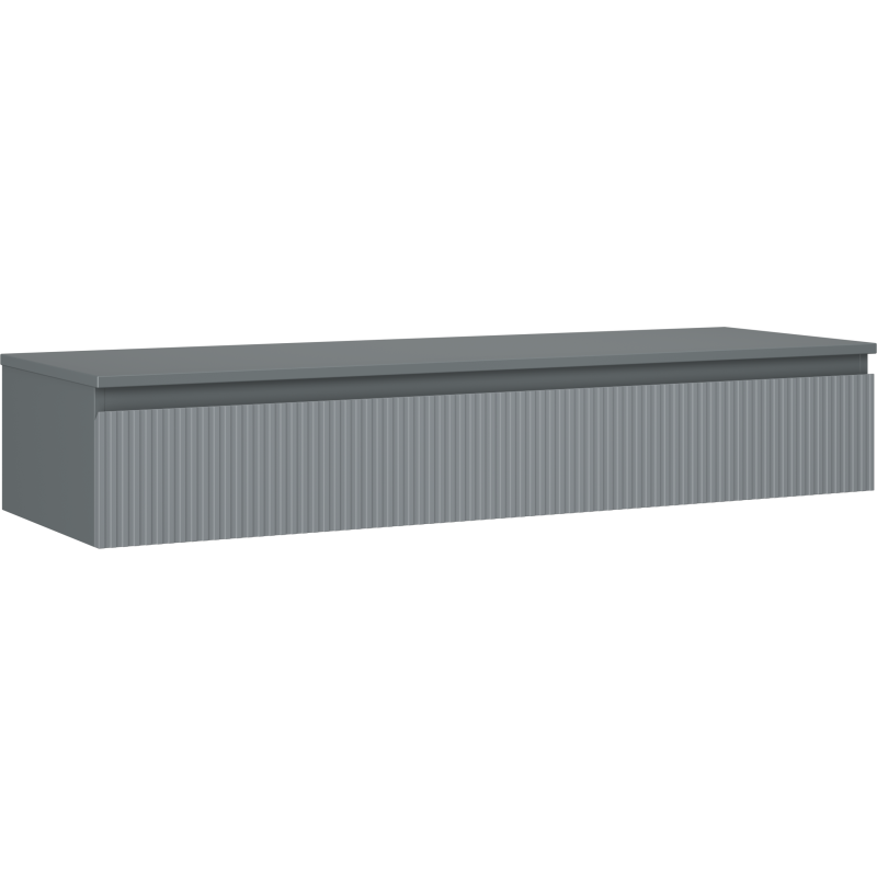 Mexen Rivel Badezimmerschrank 140 cm mit Arbeitsplatte, 1 Schublade, gerillt, graphit matt - 91A20-14023-1-BFC66