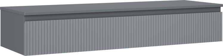 Mexen Rivel Badezimmerschrank 140 cm mit Arbeitsplatte, 1 Schublade, gerillt, graphit matt - 91A20-14023-1-BFC66
