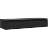 Mexen Rivel Badezimmerunterschrank 140 cm mit Platte, 1 Schublade, geriffelt, schwarz matt - 91A20-14023-1-BFC71