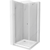 Mexen Lima faltbare Duschkabine 70 x 70 cm, transparent, Chrom + Flat-Duschwanne - 856-070-070-01-00-4010