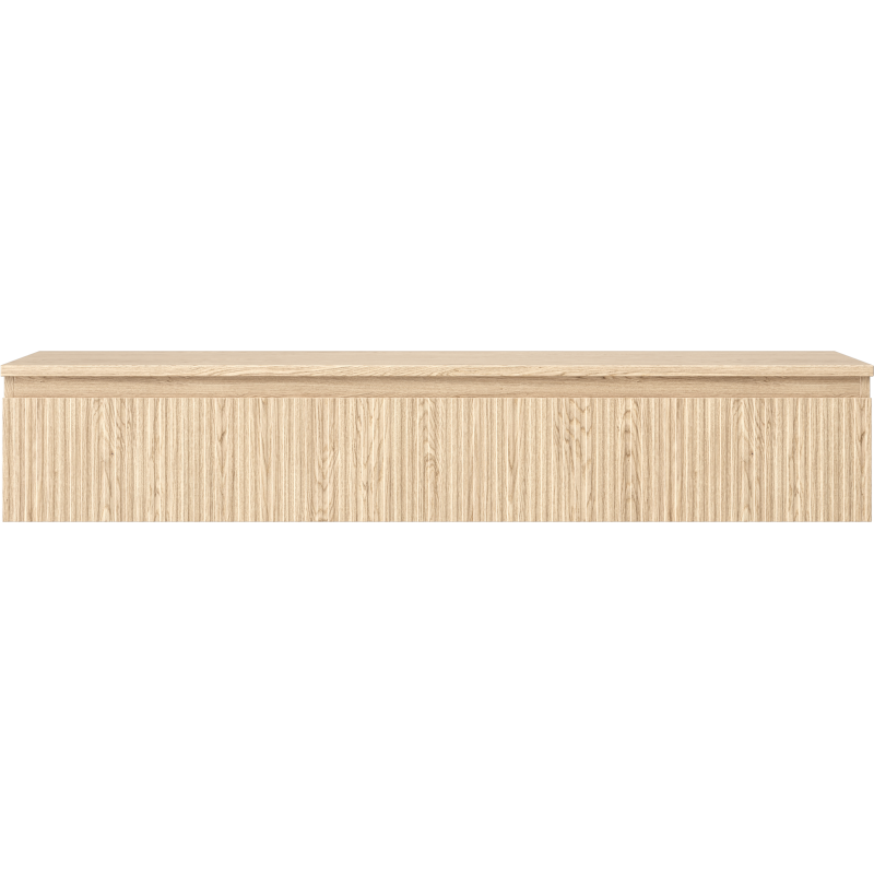 Mexen Rivel Badezimmerschrank für Waschtisch 140 cm mit Arbeitsplatte, 1 Schublade, geriffelt, Eiche - 91A20-14023-1-BFC81