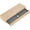 Mexen Rivel Badezimmerschrank für Waschtisch 140 cm mit Arbeitsplatte, 1 Schublade, geriffelt, Eiche - 91A20-14023-1-BFC81