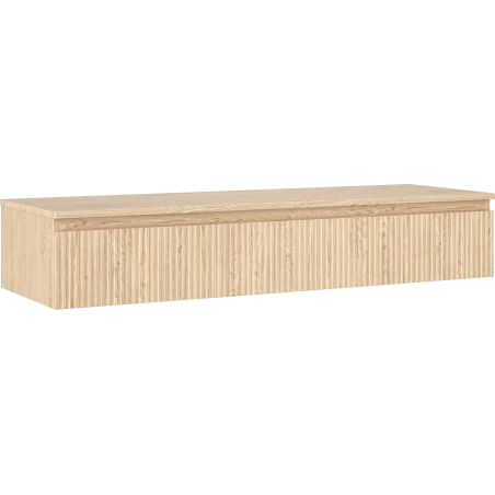 Mexen Rivel Badezimmerschrank für Waschtisch 140 cm mit Arbeitsplatte, 1 Schublade, geriffelt, Eiche - 91A20-14023-1-BFC81