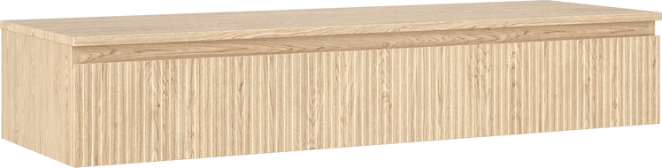 Mexen Rivel Badezimmerschrank für Waschtisch 140 cm mit Arbeitsplatte, 1 Schublade, geriffelt, Eiche - 91A20-14023-1-BFC81