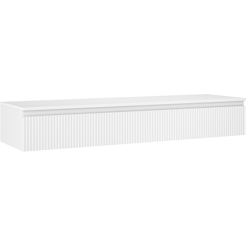 Mexen Rivel Badezimmerschrank 160 cm mit Platte, 1 Schublade, geriffelt, weiß matt - 91A20-16023-1-BFC01