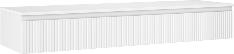 Mexen Rivel Badezimmerschrank 160 cm mit Platte, 1 Schublade, geriffelt, weiß matt - 91A20-16023-1-BFC01