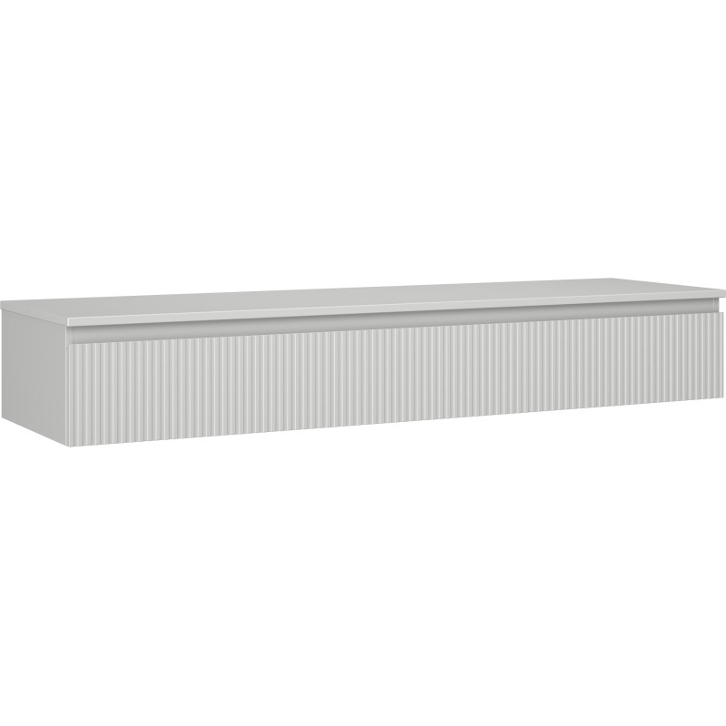 Mexen Rivel 160 cm Unterschrank mit Arbeitsplatte, 1 Schublade, geriffelt, grau matt - 91A20-16023-1-BFC62