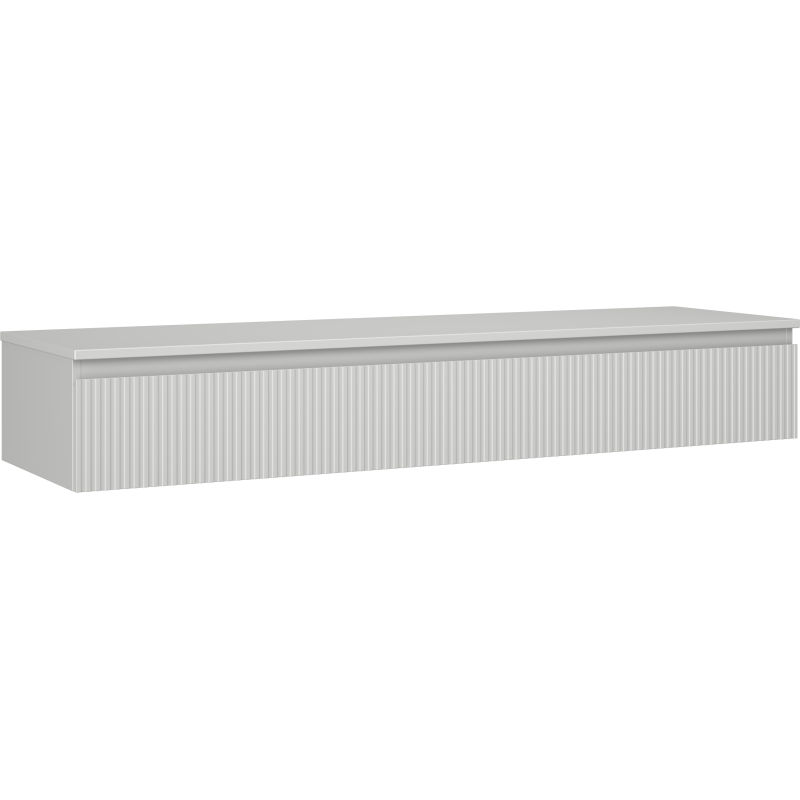 Mexen Rivel Badezimmerunterschrank 160 cm mit Platte, 1 Schublade, gerillt, grau matt - 91A20-16023-1-BFC62