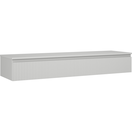 Mexen Rivel Badezimmerunterschrank 160 cm mit Platte, 1 Schublade, gerillt, grau matt - 91A20-16023-1-BFC62