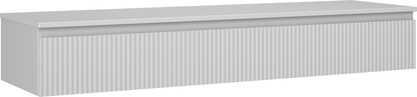 Mexen Rivel Badezimmerunterschrank 160 cm mit Platte, 1 Schublade, gerillt, grau matt - 91A20-16023-1-BFC62