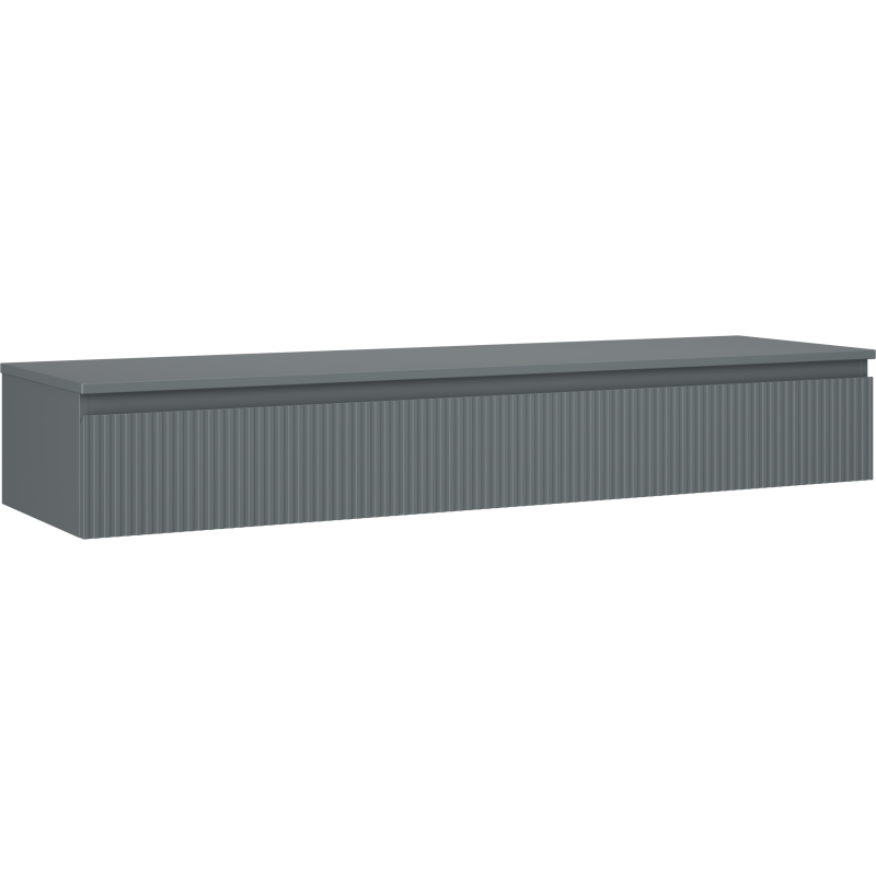 Mexen Rivel Waschtischunterschrank 160 cm mit Arbeitsplatte, 1 Schublade, geriffelt, Graphit Matt - 91A20-16023-1-BFC66