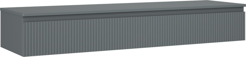 Mexen Rivel Waschtischunterschrank 160 cm mit Arbeitsplatte, 1 Schublade, geriffelt, Graphit Matt - 91A20-16023-1-BFC66