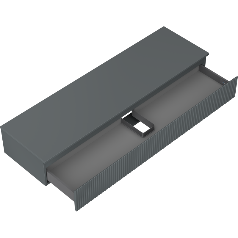 Mexen Rivel Waschtischunterschrank 160 cm mit Arbeitsplatte, 1 Schublade, geriffelt, Graphit Matt - 91A20-16023-1-BFC66