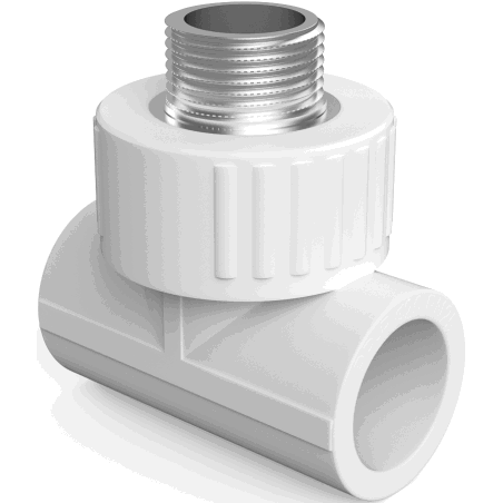Mexen PPR geschweißtes T-Stück für Rohre 50 x 6/4 AG x 50 - W97333-5064M20-00