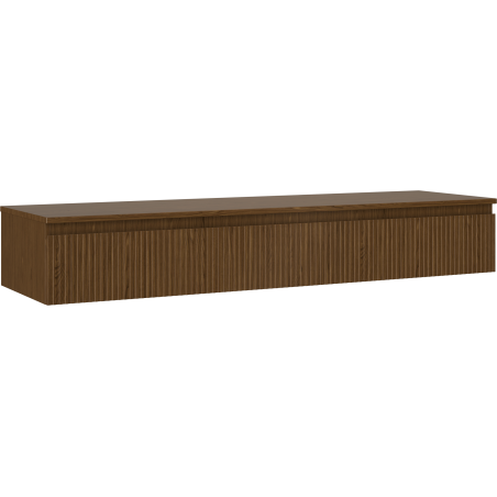 Mexen Rivel Badezimmerschrank unter Waschbecken 160 cm mit Arbeitsplatte, 1 Schublade, gerillt, Nussbaum - 91A20-16023-1-BFC86