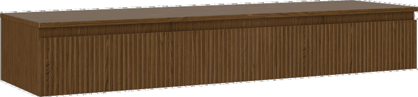 Mexen Rivel Badezimmerschrank unter Waschbecken 160 cm mit Arbeitsplatte, 1 Schublade, gerillt, Nussbaum - 91A20-16023-1-BFC86
