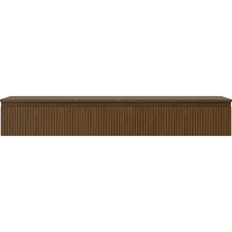 Mexen Rivel Badezimmerschrank unter Waschbecken 160 cm mit Arbeitsplatte, 1 Schublade, gerillt, Nussbaum - 91A20-16023-1-BFC86