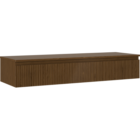 Mexen Rivel Badezimmer-Unterschrank 140 cm mit Arbeitsplatte, 1 Schublade, gerillt, Walnuss - 91A20-14023-1-BFC86
