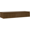 Mexen Rivel Badezimmer-Unterschrank 140 cm mit Arbeitsplatte, 1 Schublade, gerillt, Walnuss - 91A20-14023-1-BFC86