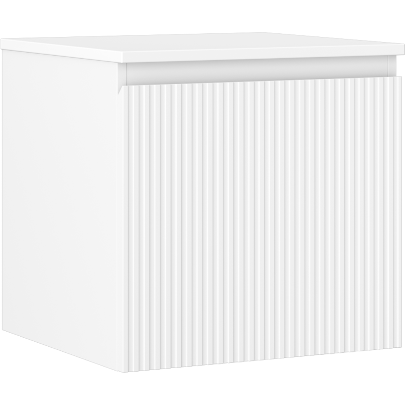Mexen Rivel Badezimmerschrank unter Waschbecken 50 cm mit Arbeitsplatte, 1 Schublade, gerillt, weiß matt - 91A20-05047-1-BFC01