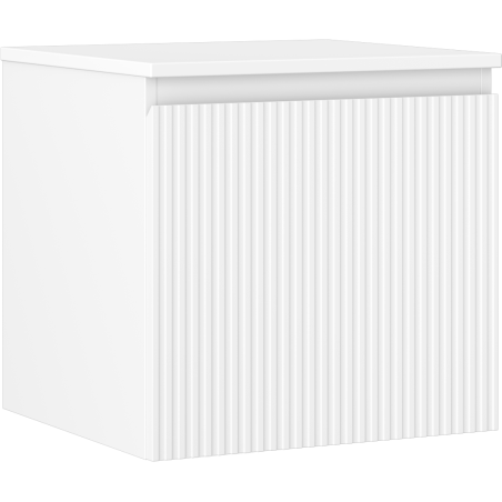Mexen Rivel Badezimmerschrank unter Waschbecken 50 cm mit Arbeitsplatte, 1 Schublade, gerillt, weiß matt - 91A20-05047-1-BFC01
