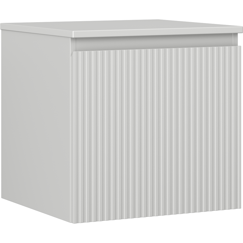Mexen Rivel Badezimmerunterschrank 50 cm mit Arbeitsplatte, 1 Schublade, geriffelt, grau matt - 91A20-05047-1-BFC62