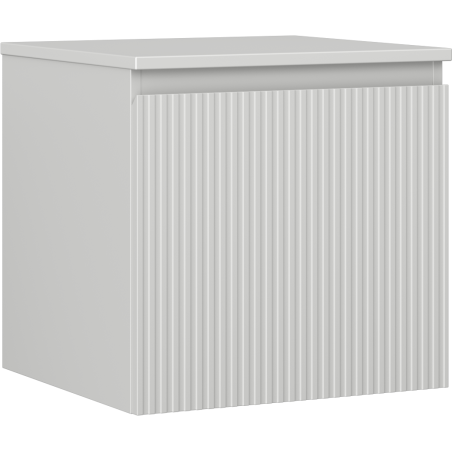 Mexen Rivel Badezimmerunterschrank 50 cm mit Arbeitsplatte, 1 Schublade, geriffelt, grau matt - 91A20-05047-1-BFC62