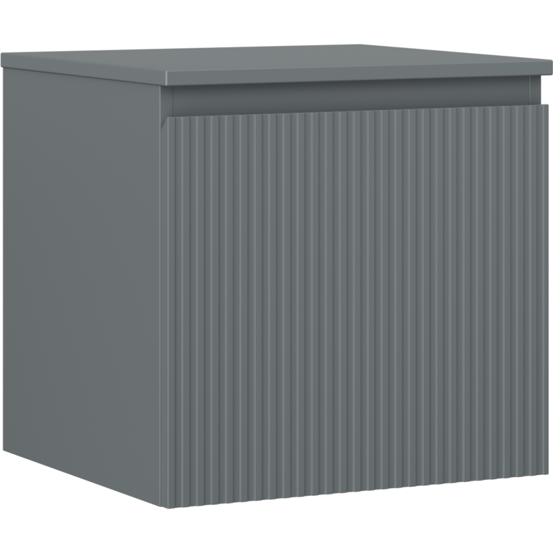 Mexen Rivel Badezimmerschrank unter dem Waschbecken 50 cm mit Arbeitsplatte, 1 Schublade, geriffelt, Graphit matt