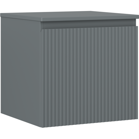 Mexen Rivel Badezimmerschrank unter dem Waschbecken 50 cm mit Arbeitsplatte, 1 Schublade, geriffelt, Graphit matt