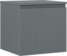 Mexen Rivel Badezimmerschrank unter dem Waschbecken 50 cm mit Arbeitsplatte, 1 Schublade, geriffelt, Graphit matt