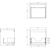 Mexen Rivel Badezimmer-Unterschrank 50 cm mit Arbeitsplatte, 1 Schublade, gerillt, schwarz matt - 91A20-05047-1-BFC71
