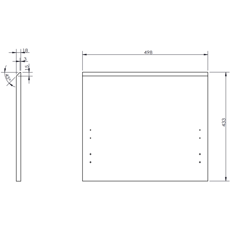 Mexen Rivel Badezimmer-Unterschrank 50 cm mit Arbeitsplatte, 1 Schublade, gerillt, schwarz matt - 91A20-05047-1-BFC71