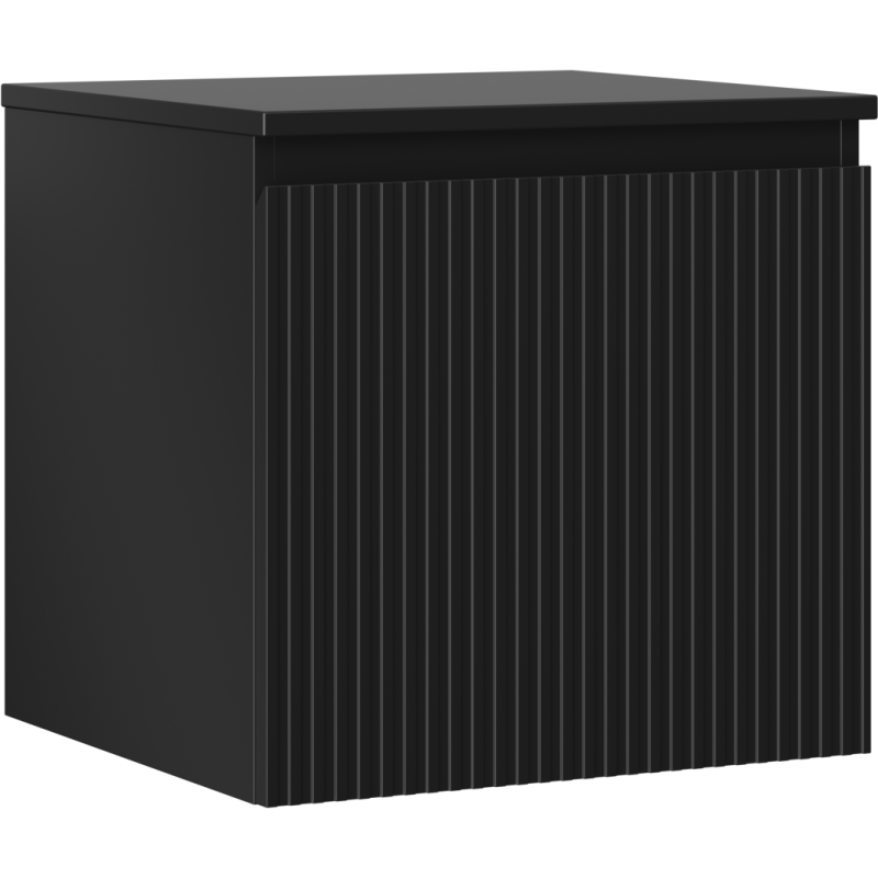 Mexen Rivel Badezimmer-Unterschrank 50 cm mit Arbeitsplatte, 1 Schublade, gerillt, schwarz matt - 91A20-05047-1-BFC71