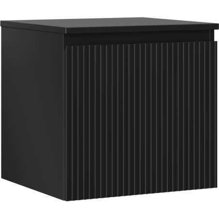 Mexen Rivel Badezimmer-Unterschrank 50 cm mit Arbeitsplatte, 1 Schublade, gerillt, schwarz matt - 91A20-05047-1-BFC71