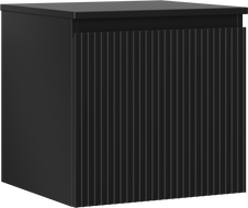 Mexen Rivel Badezimmer-Unterschrank 50 cm mit Arbeitsplatte, 1 Schublade, gerillt, schwarz matt - 91A20-05047-1-BFC71