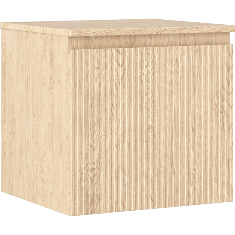 Mexen Rivel Badezimmer-Unterschrank 50 cm mit Arbeitsplatte, 1 Schublade, geriffelt, Eiche - 91A20-05047-1-BFC81