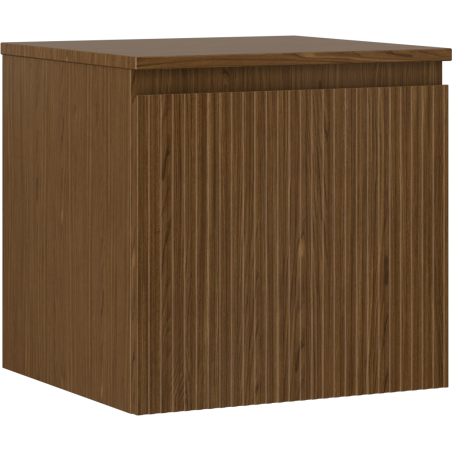 Mexen Rivel Badezimmerunterschrank 50 cm mit Oberfläche, 1 Schublade, geriffelt, Nussbaum - 91A20-05047-1-BFC86