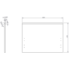 Mexen Rivel Badezimmerschrank für Waschbecken 60 cm mit Arbeitsplatte, 1 Schublade, geriffelt, weiß matt - 91A20-06047-1-BFC01