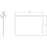 Mexen Rivel 60 cm Badezimmerunterschrank mit Arbeitsplatte, 1 Schublade, geriffelt, grau matt - 91A20-06047-1-BFC62