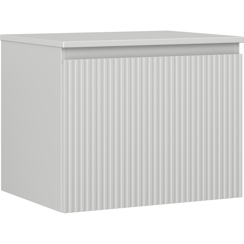 Mexen Rivel 60 cm Badezimmerunterschrank mit Arbeitsplatte, 1 Schublade, geriffelt, grau matt - 91A20-06047-1-BFC62