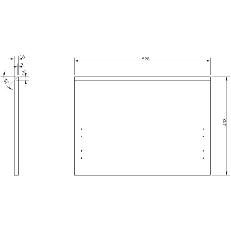 Mexen Rivel Badezimmer-Unterschrank 60 cm mit Arbeitsplatte, 1 Schublade, geriffelt, Grafit matt - 91A20-06047-1-BFC66