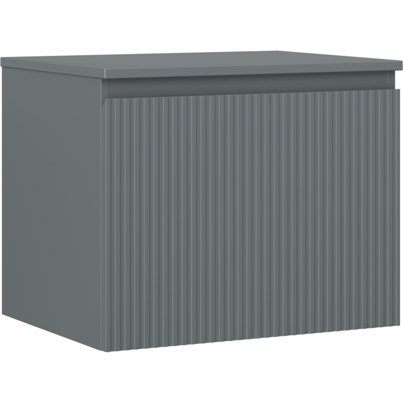 Mexen Rivel Badezimmer-Unterschrank 60 cm mit Arbeitsplatte, 1 Schublade, geriffelt, Grafit matt - 91A20-06047-1-BFC66