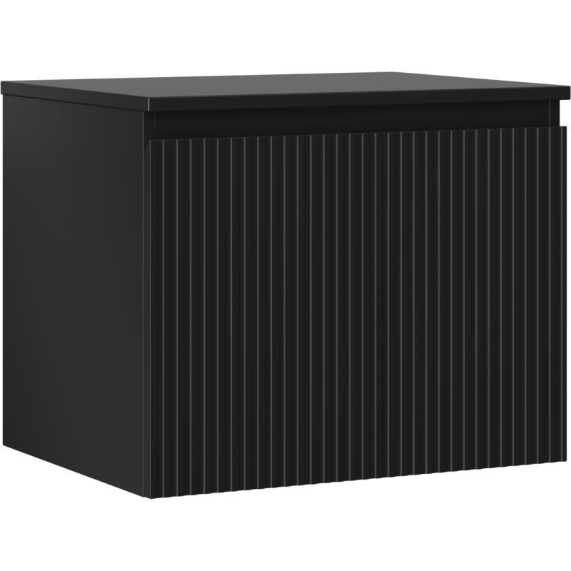Mexen Rivel Waschtischunterschrank 60 cm mit Arbeitsplatte, 1 Schublade, geriffelt, mattschwarz - 91A20-06047-1-BFC71