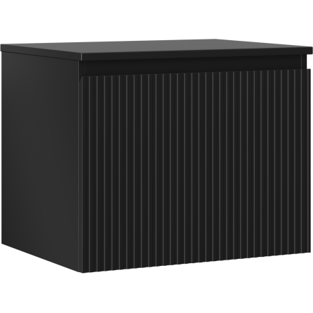 Mexen Rivel Waschtischunterschrank 60 cm mit Arbeitsplatte, 1 Schublade, geriffelt, mattschwarz - 91A20-06047-1-BFC71