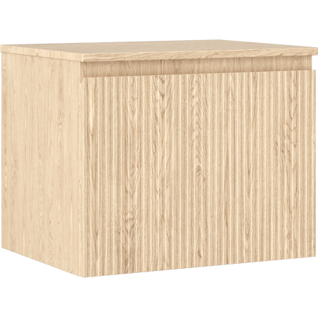 Mexen Rivel Badezimmerunterschrank 60 cm mit Arbeitsplatte, 1 Schublade, geriffelt, Eiche - 91A20-06047-1-BFC81
