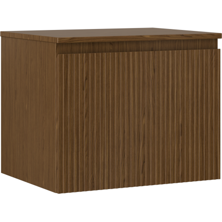 Mexen Rivel Badezimmer-Unterschrank 60 cm mit Arbeitsplatte, 1 Schublade, geriffelt, Nussbaum - 91A20-06047-1-BFC86