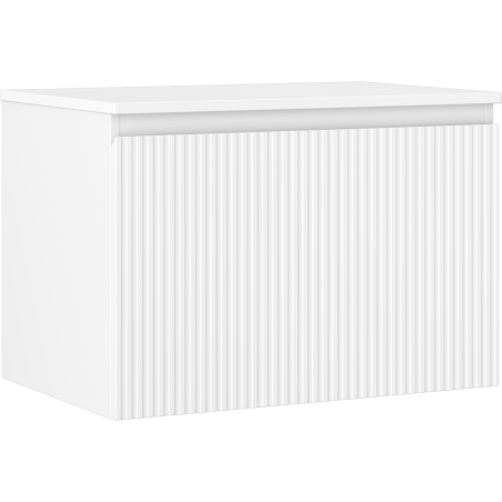 Mexen Rivel Badezimmerschrank 70 cm mit Arbeitsplatte, 1 Schublade, geriffelt, weiß matt - 91A20-07047-1-BFC01