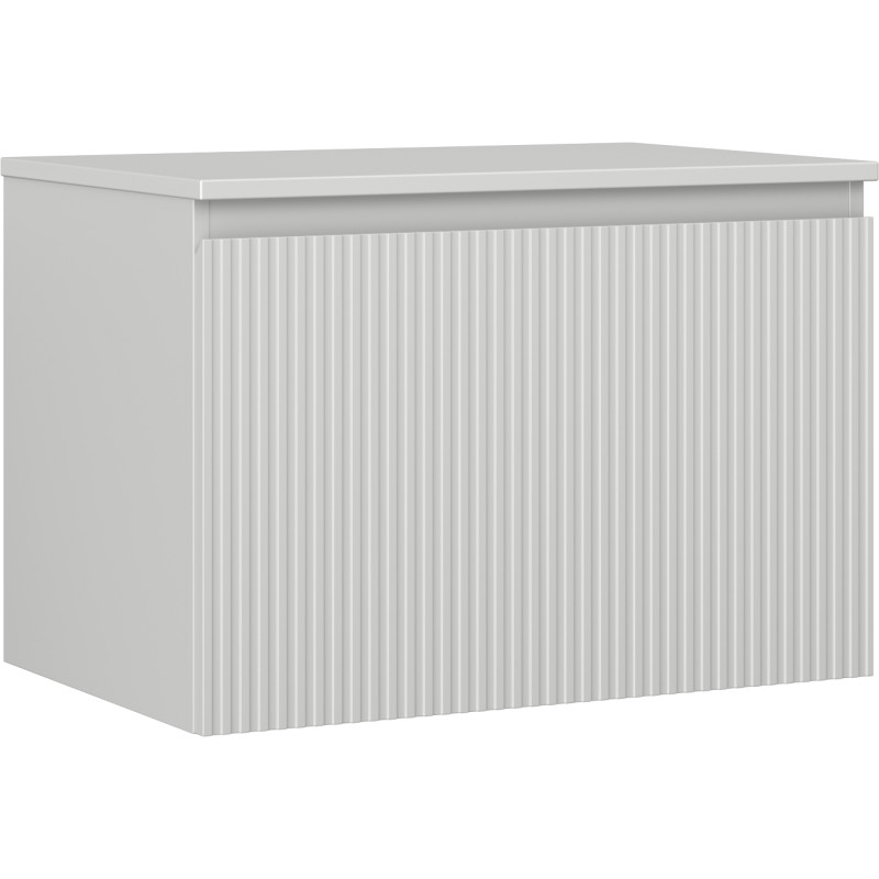 Mexen Rivel Badezimmerschrank unterschrank 70 cm mit Arbeitsplatte, 1 Schublade, geriffelt, grauer Matt - 91A20-07047-1-BFC62