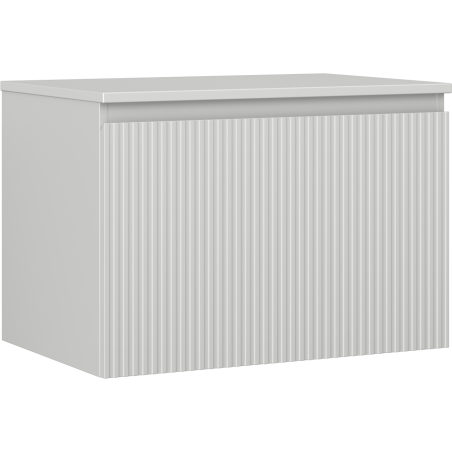 Mexen Rivel Badezimmerschrank unterschrank 70 cm mit Arbeitsplatte, 1 Schublade, geriffelt, grauer Matt - 91A20-07047-1-BFC62