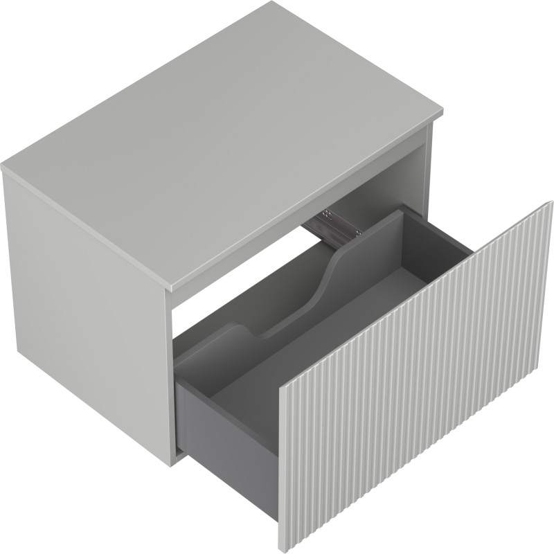 Mexen Rivel Badezimmerschrank unterschrank 70 cm mit Arbeitsplatte, 1 Schublade, geriffelt, grauer Matt - 91A20-07047-1-BFC62